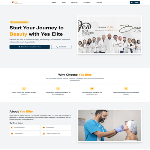 Yes Elite Clinics Website